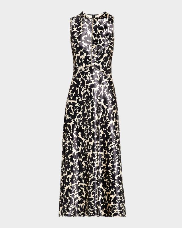 Lisbet Sleeveless Satin Midi Dress